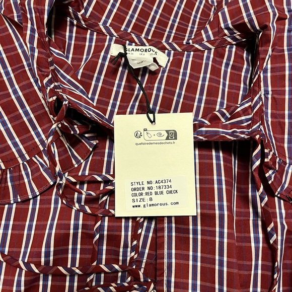 ASOS Red and White Checkered Midi Dress - Picture 6 of 7